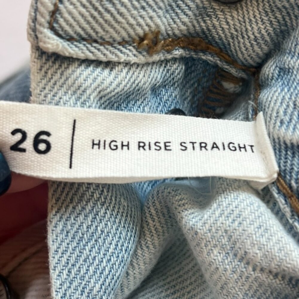 PACSUN 90s Boyfriend Jeans Y2K Retro Two Tone Blue Color Block High Rise size 26 - Picture 5 of 11